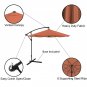Patio Umbrella, Cantilever Hanging Outdoor Shade, Easy Crank and Base for Table