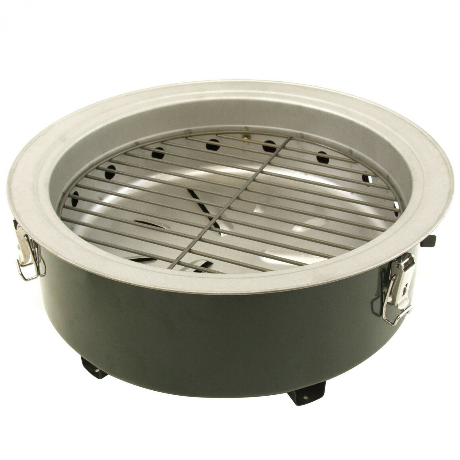 Compact Charcoal Bullet Smoker and Grill - High Gloss Forest Green