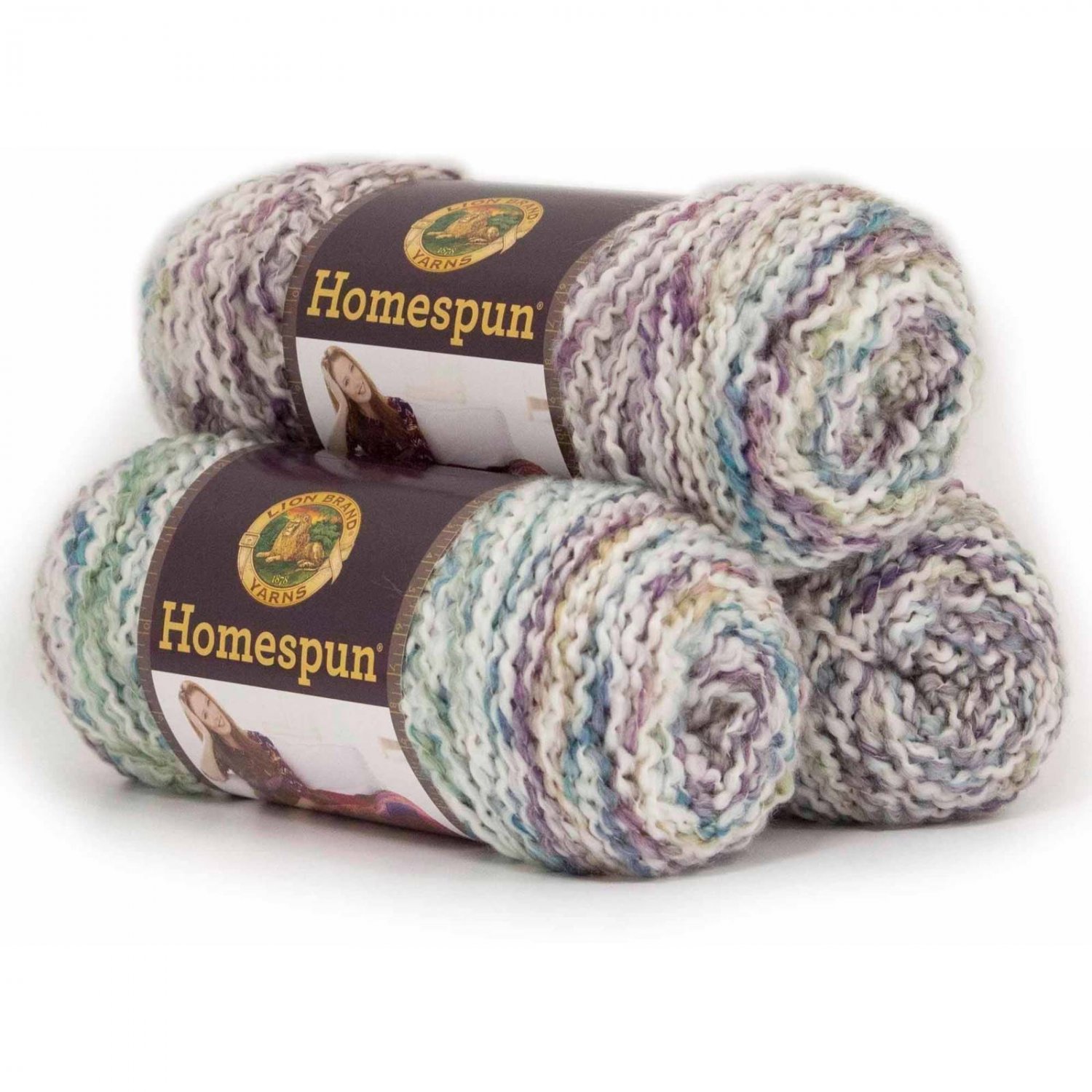 Lion Brand Yarn Homespun Acrylic Fashion Yarn, 3 Pack