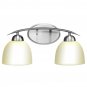 2-Light Vanity Light Nickel Finish w/ Glass Shade