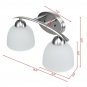 2-Light Vanity Light Nickel Finish w/ Glass Shade