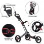 Lightweight Foldable Golf Cart with Adjustable Push Handle