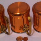 3 Vintage Copper and Brass Cups, Mugs, Made in USA, Coppercraft Guild, Kitchen