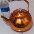 Vintage Metal Copper and Porcelain Tea Pot, Tea Kettle, Kitchen Decor
