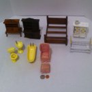 Vintage Miniature Doll House Furniture, Porcelain Bathroom Set, Dressers, Baby