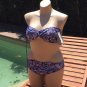 Womens speedo SIZE au 16 XL bandeau purple swimwear 2 piece bikini halter strapless