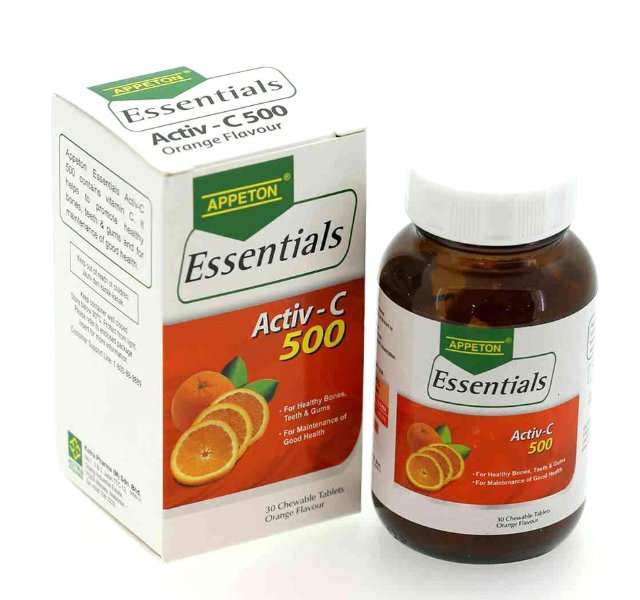 1 x New APPETON ESSENTIALS ACTIV VITAMIN C 250MG CHEWABLE TABLETS