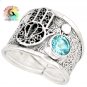 Hand & blue Topaz ring (SSR0019)
