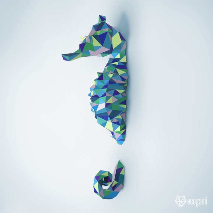 Printable seahorse papercraft for your wall decor