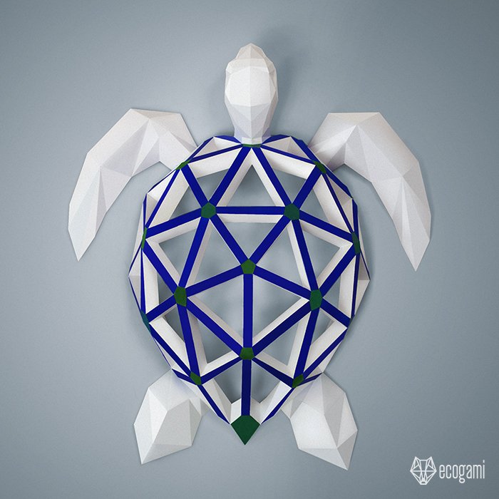 Printable sea turtle papercraft for your wall decor