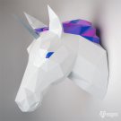 Printable papercraft unicorn trophy for your wall decor