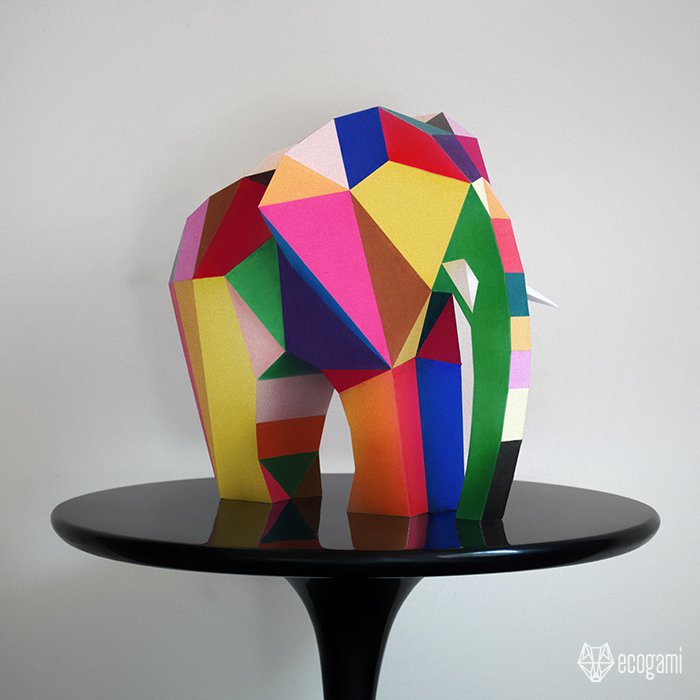 DIY papercraft elephant sculpture for your decor