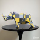 DIY papercraft rhino sculpture for your decor