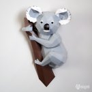 Printable 3D papercraft koala trophy wall mount
