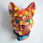 DIY Papercraft cat head wall mount
