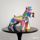 DIY papercraft schnauzer sculpture for your decor