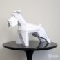 DIY papercraft schnauzer sculpture for your decor