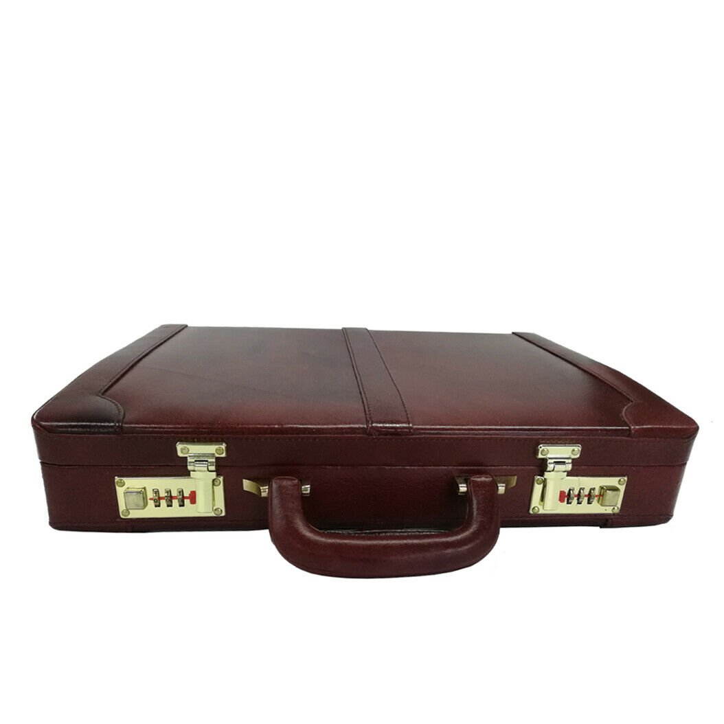 Genuine Leather Briefcase Executive Leather Attache Business Handbag