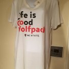 Life is Good NCAA North Carolina State Wolfpack Womens Ladies Shirt NC NEW L