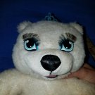 2004 Mattel BARBIE White Cat Plush PERSIAN SERAFINA Blue Eyes Crown - animated