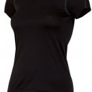 NWT $55 Womens Pearl Izumi transfer short sleeve baselayer black, Large