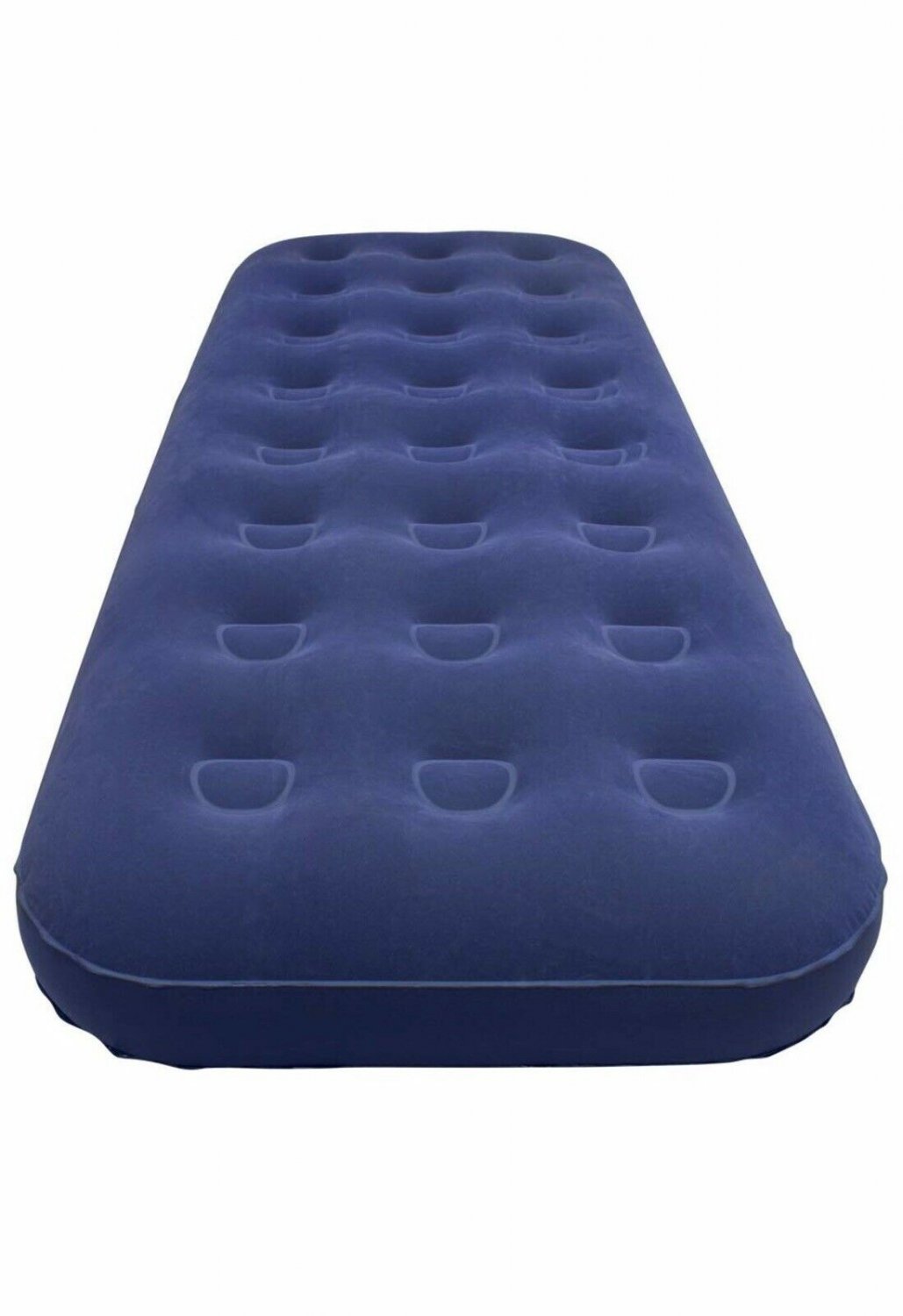 Milestone Single Flocked Air Mattress Bed, Blue