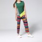 Womens Stylish Stripe Pleated Pants. Premium. Free Size