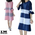 Womens Ayuka Stripe Pleat Dress. Free Size.