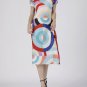 Womens Sako Geometric Pleat Dress. Free Size.