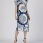 Womens Sako Geometric Pleat Dress. Free Size.