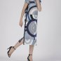 Womens Sako Geometric Pleat Dress. Free Size.