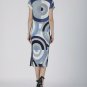 Womens Sako Geometric Pleat Dress. Free Size.
