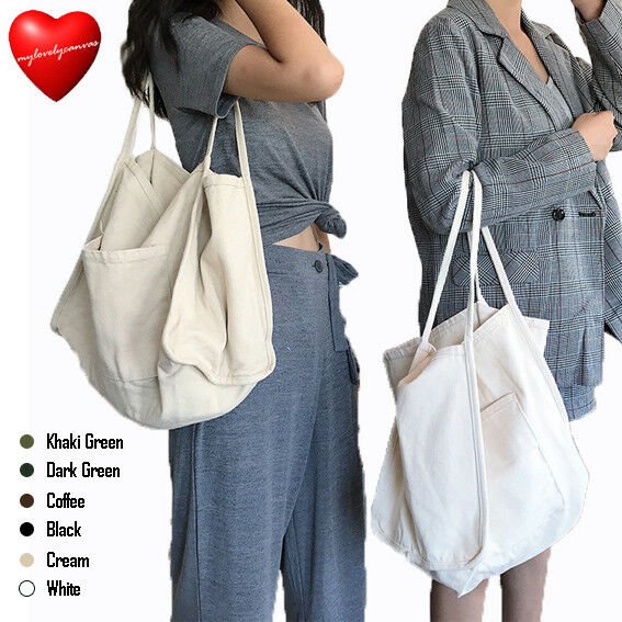 Hug Canvas Tote Bag. Big Size