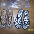 NEW Womens Leopard & Zebra Print Flip Flop Set Sz. L 9/10 http://dawnsdeals.ecrater.com