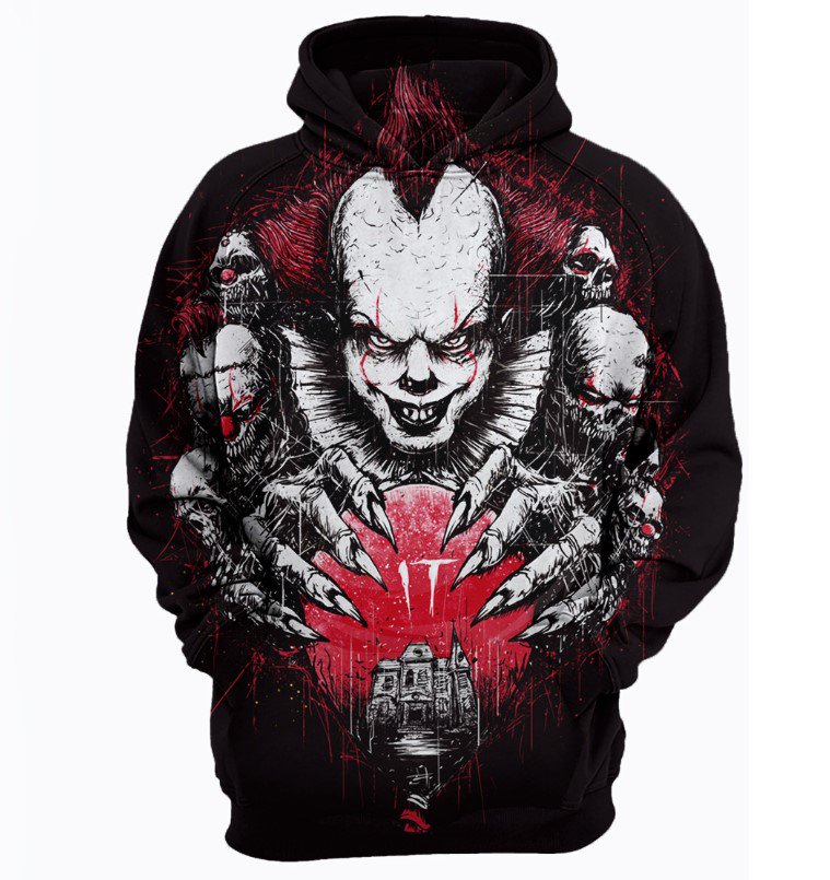 IT CLOWN HALLOWEEN HORROR 3D HOODIE