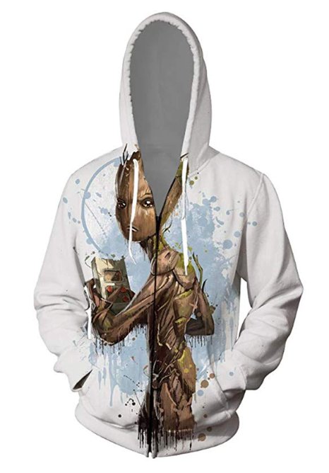 GROOT FULL PRINT ZIPPER HOODIE