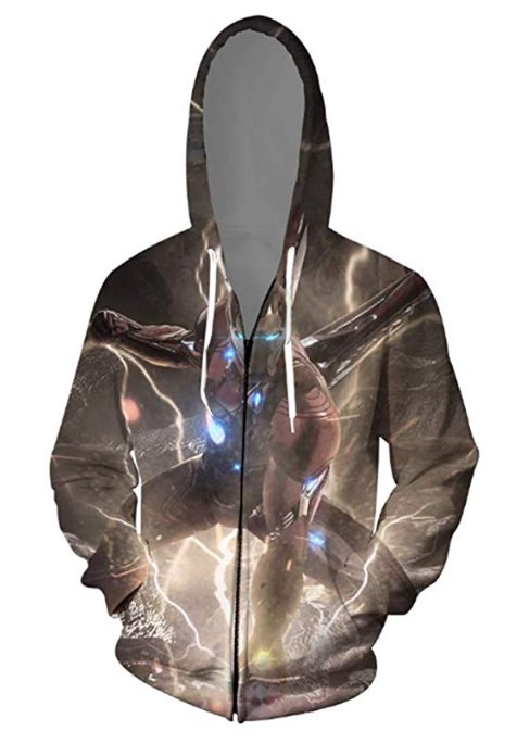 IRON MAN FULL PRINT ZIPPER HOODIE SIZES S-5XL