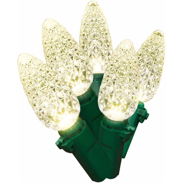 C6 LED Warm White Christmas Lights 60 Count