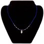 Blue Lapis Gemstone Beaded Sterling Silver Leaf Necklace