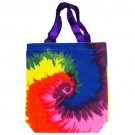 Rainbow Tie Dye Spiral Pattern Canvas Mini Tote Bag