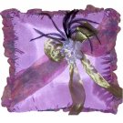 Lavender Purple Floral Square Satin Pillow