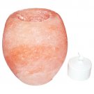 Natural Himalayan Pink Rock Salt Crystal Tea Light Candle Holder 2 -3  lbs with LED Tea Light Candle