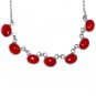 Red Carnelian Gemstone Oval Bezel Sterling Silver Necklace