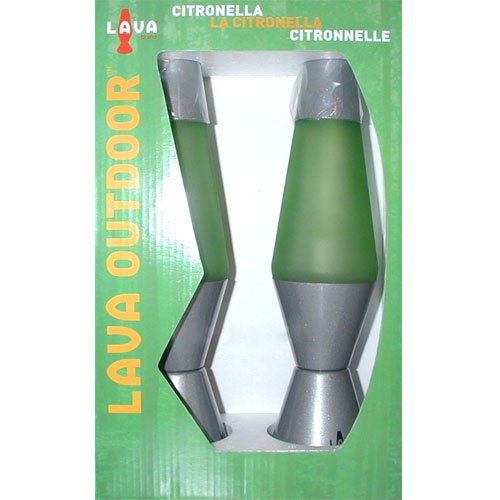 Lava Lamp Brand Lava Outdoor Set of 2 8oz Green Citronella Candle Lights