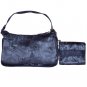 Black Oriental Embroidered Satin Floral Handbag & Matching Wallet