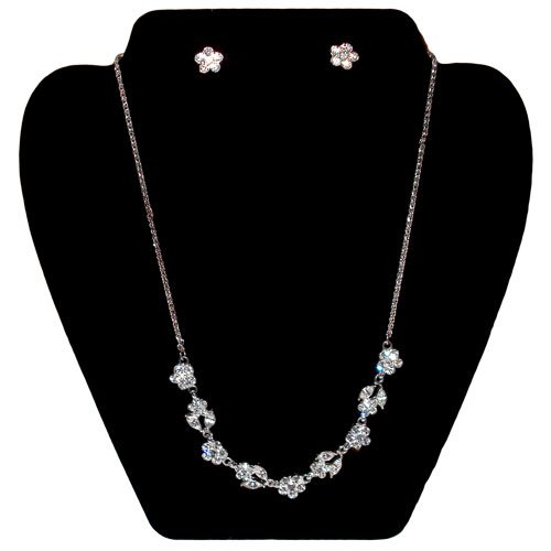 Avon Rhinestone Floral Vine Silver Tone Jewelry Set