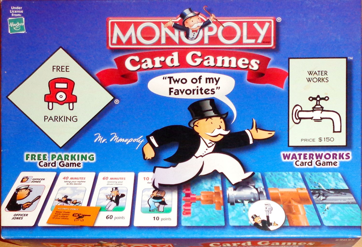 Hasbro Winning Moves Monopoly Card Games Free Parking and Waterworks
