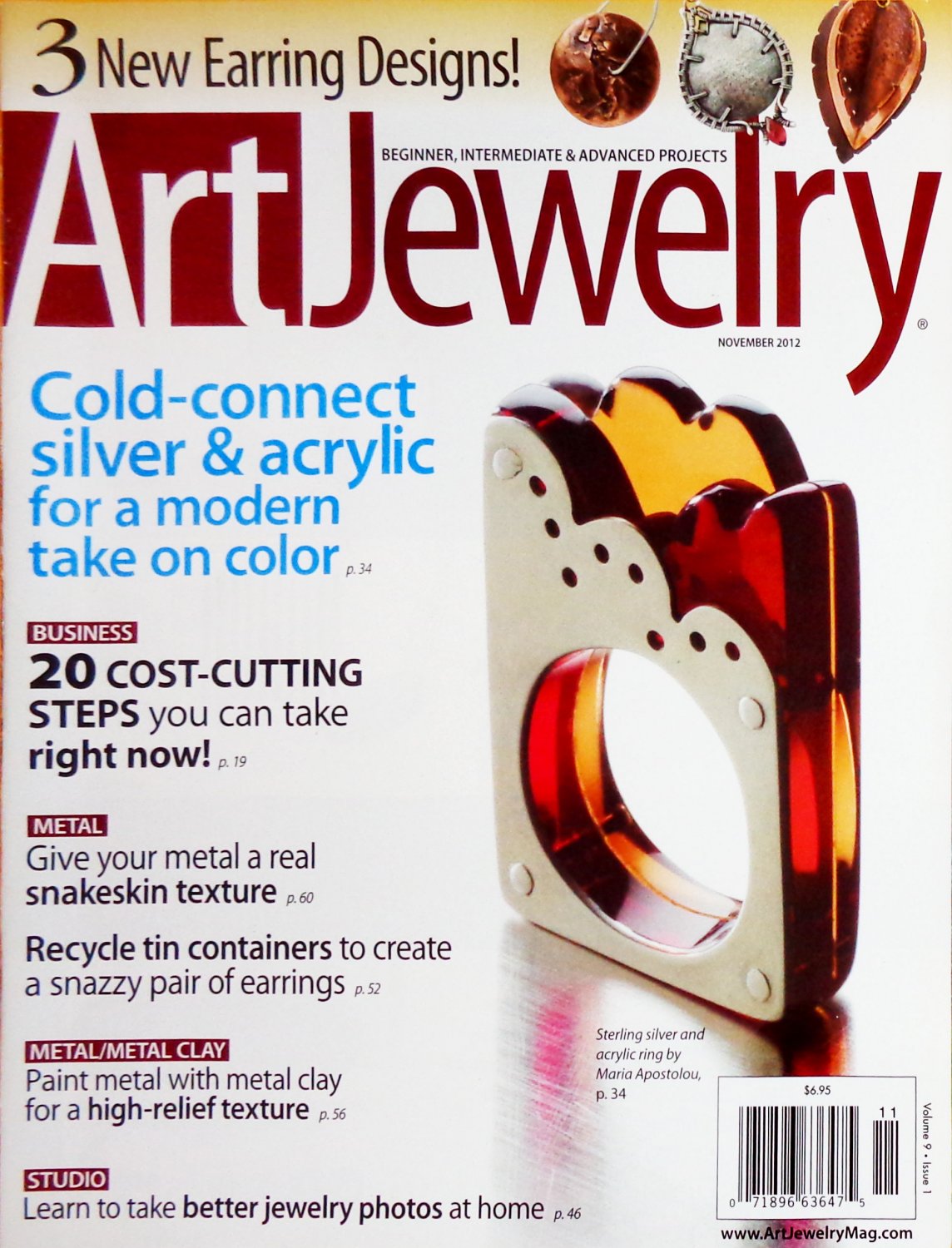 Art Jewelry Magazine November 2012 Volume 9 Issue 1