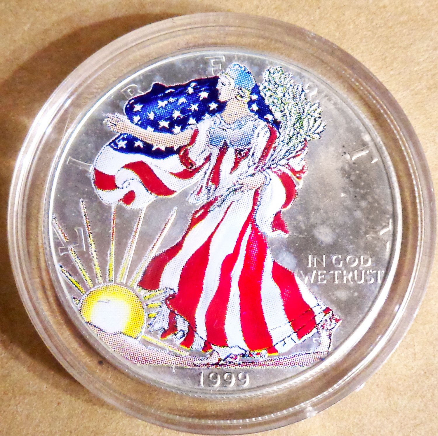 American Eagle Walking Liberty Colorized Oz Fine Silver Dollar Coin