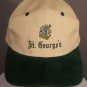 Vtg St. George's Bermuda Ivory Green Embroidered logo Leather Strapback Hat Cap